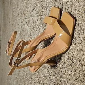 Vince Camuto Heleena Ankle Strap Patent Leather Dress Sandals.